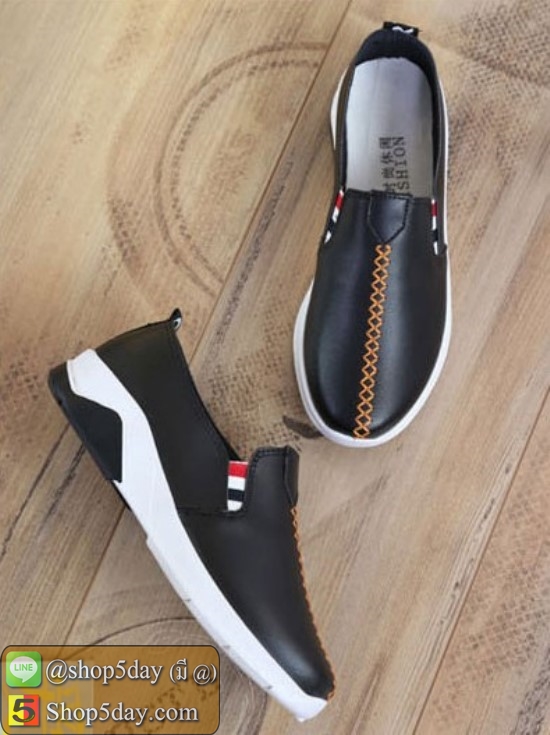 รองเท้าลำลอง แฟชั่นเกาหลี พิ้นนิ่ม (สีดำ)