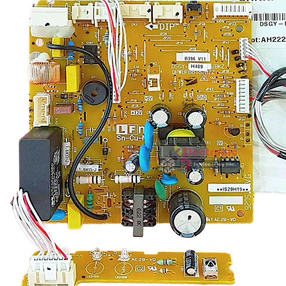 แผงบอร์ดควบคุมแอร์คอยเย็นSHARP-ชาร์ป รุ่น AH-XP13WHB-อะไหล่ใหม่แท้บริษัท