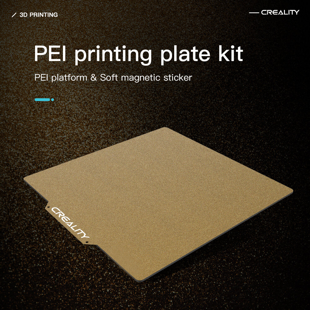 Creality CR-6 SE GOLD PEI FROSTED SURFACE 255x245x2mm Pei ฐานพิมพ์แม่เหล็ก Flame Retardant and Heat Resistant