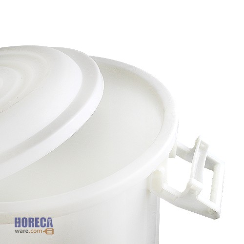 ถังน้ำฝาล็อค สีขาว ขนาด 24 แกลลอน ตราแรด