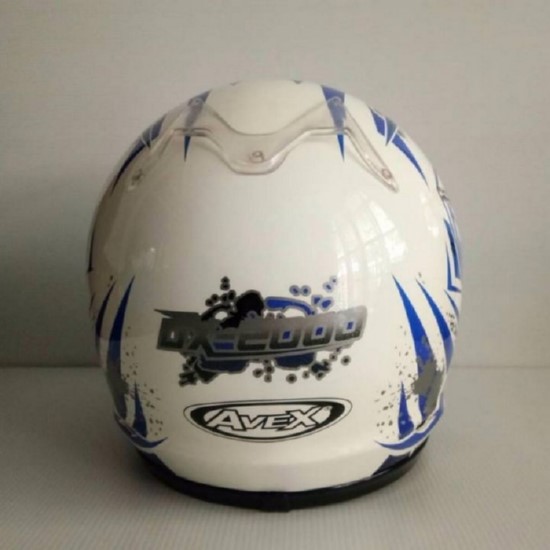 AVEX หมวกกันน็อคเต็มใบ ราคาถูก รุ่น N2000 สีขาวน้ำเงิน แว่นดำ