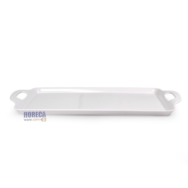 [White] Serving tray, square with handle, 19 inches, Thai melamine