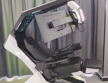 เก้าอี้เล่นเกม R1Pro Galaxy Battleship Zero Gravity พร้อมห้องนักบินปรับระยะการมองได้ เก้าอี้เล่นเกมแคปซูลอวกาศ