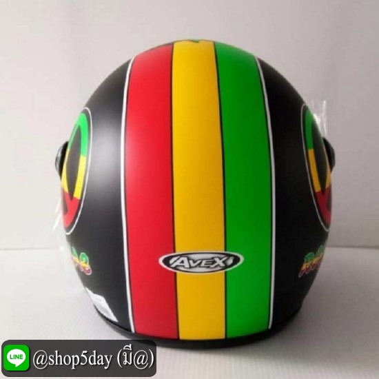 AVEX หมวกกันน็อคเต็มใบ รุ่น TEENAGE REGGAE สีดำด้าน แว่นดำ