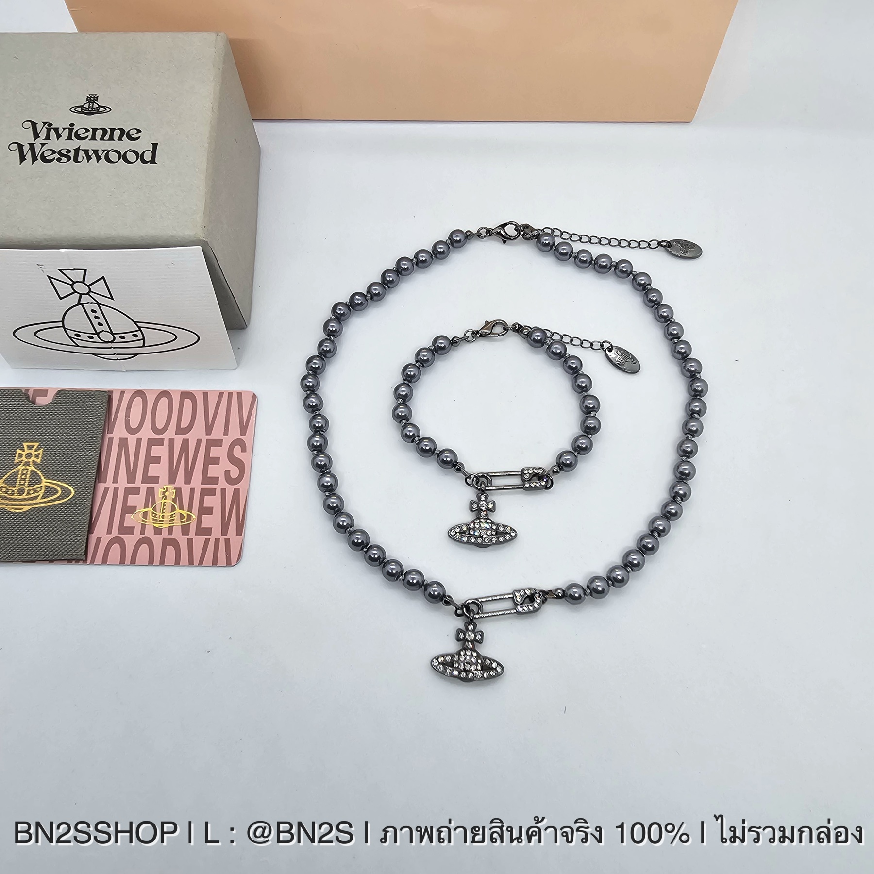 สร้อยคอ | Vivienne Westwood Lucerce Chocker สร้อยคอวิเวียน จี้เข็มกลัด สีดำ
