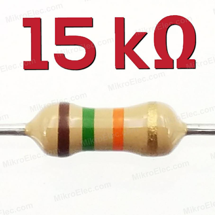 15K 1/4W 5% ตัวต้านทาน แพ็คละ 10 ตัว Carbon Film Fixed Resistor