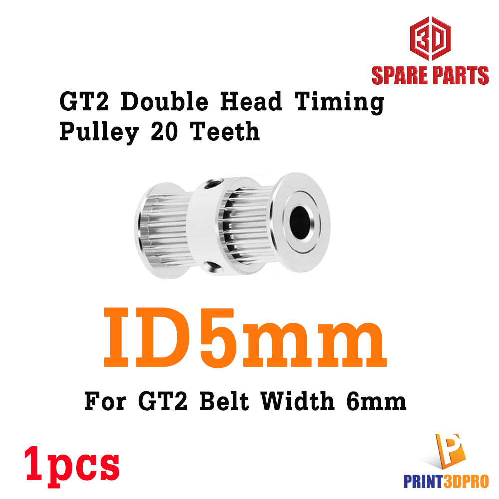 GT2 Double Head Timing Pulley 20 Teeth ID 5/8mm 6mm Width Timing Pulley for GT2 Timing Belt Width6mm