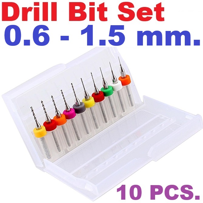 ดอกเจาะ PCB, ไม้, อะคริลิค 0.6-1.5 mm Mini PCB Drill Bits Carbide Drill Bit Set 1/8'' Shank For Circuit Board CNC Engraving Sharpener Drill Tools
