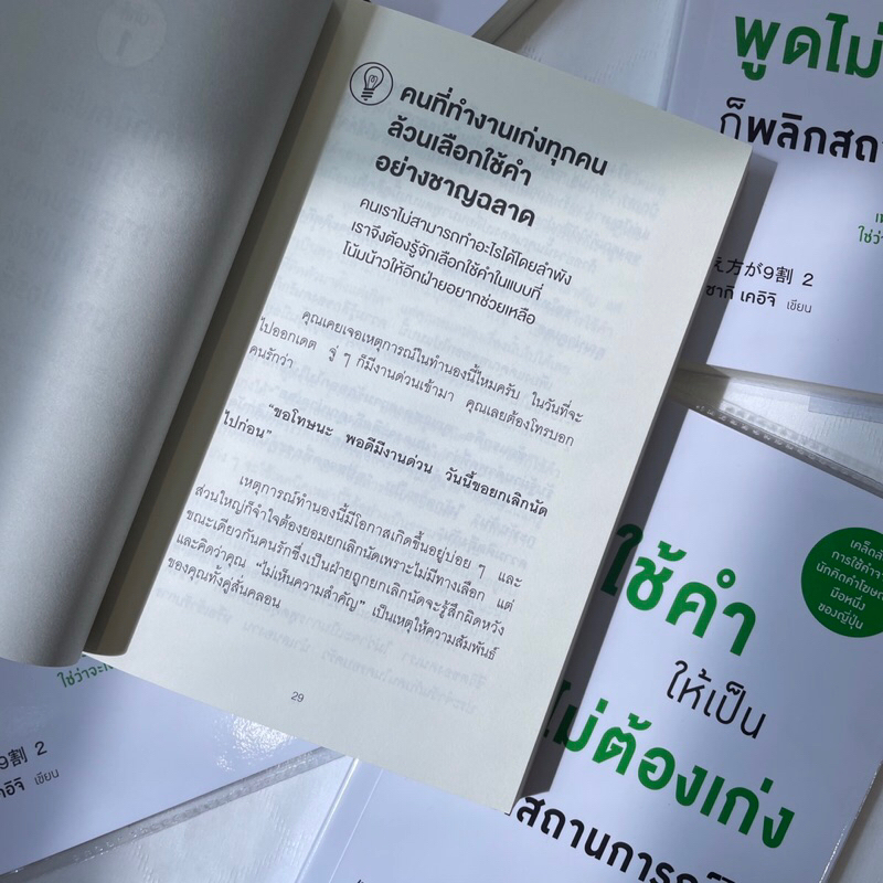 (ห่อปก) แค่ใช้คำให้เป็น พูดไม่ต้องเก่งก็พลิกสถานการณ์ได้ /ผู้เขียน: ซาซากิ เคอิจิ /สำนักพิมพ์: วีเลิร์น(we learn)