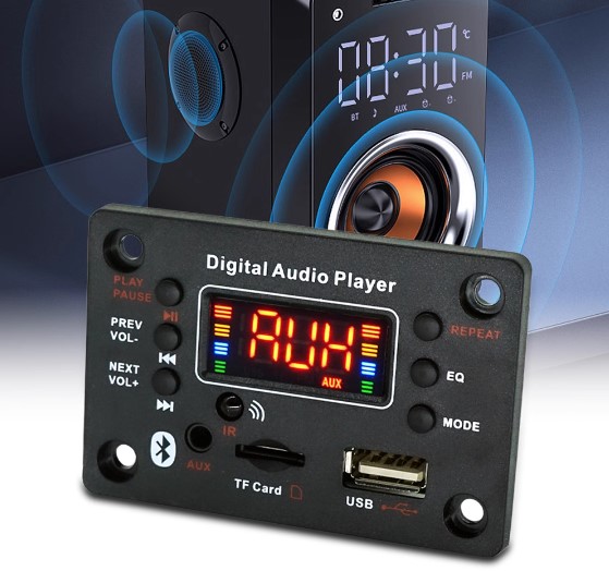 Bluetooth Audio Decoder Board ไม่มีวงจรขยายเสียง DC 12V USB Audio Module FM Radio MP3 Lossless Audio WAV Decoding Board Module