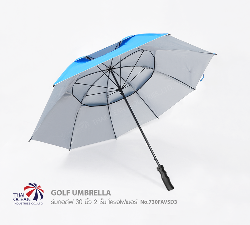 Leo ร่มกอล์ฟ 2ชั้น ขนาดใหญ่ 30นิ้ว กางได้ 2 คน โครงไฟเบอร์ ทนทาน ไม่เป็นสนิม ผ้าเคลือบยูวีกันแดดกันฝน