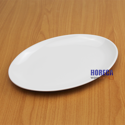 จานเปลวงรี 8.5นิ้ว สีขาว ตราเอสบี