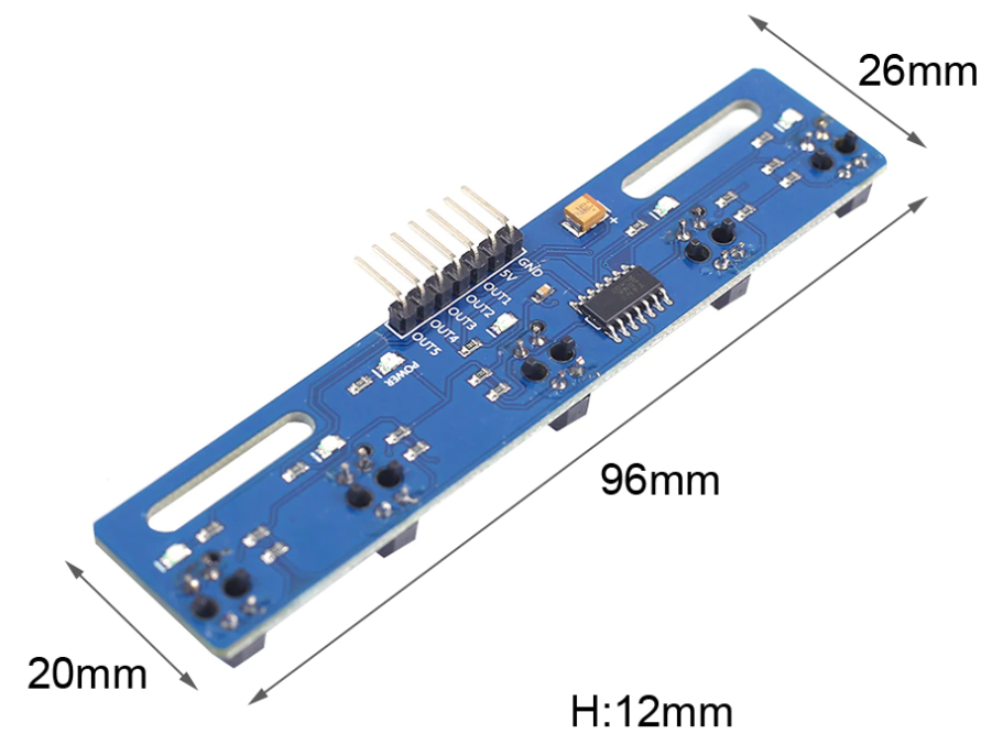 5-Channel Infrared Reflective Sensor TCRT5000 Set 5 Way/Map IR Photoelectric Switch Barrier Line Track Module