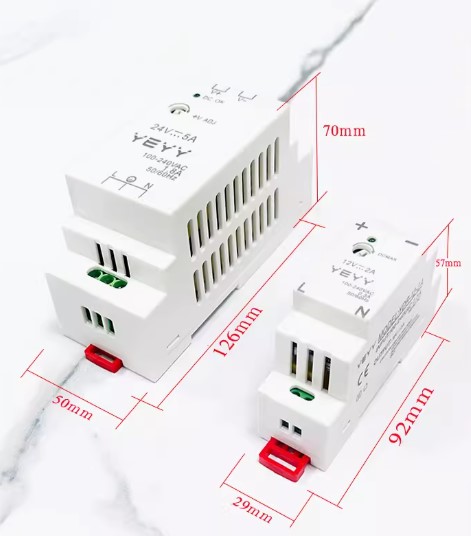 แหล่งจ่ายไฟ 24V 5A YDR-24V-5A Din Rail switching power supply with overcurrent overvoltage short circuit protection