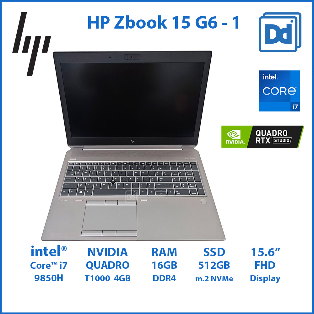 HP Zbook 15 G6 intel i7-9850H NVIDIA Quadro T1000 4GB RAM 16GB NVMe SSD 512GB Workstation โน๊ตบุ๊คทำงาน