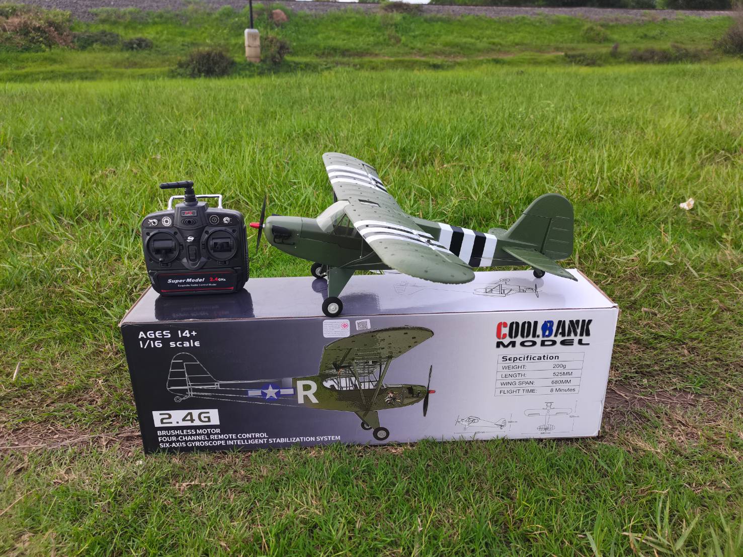 เครื่องบินบังคับวิทยุ COOLBANK MODEL PIPER J3 CUB 4CH 87CM 1/16 SCALE FX9703