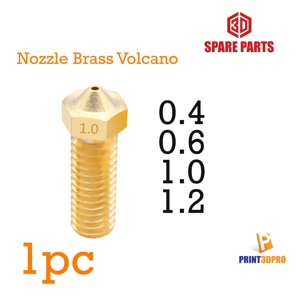 Brass Nozzle Volcano For 3D Printer Filament 1.75mm