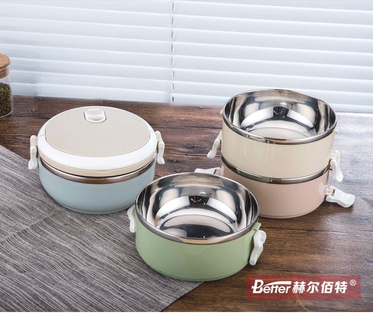 ปิ่นโตสแตนเลส 4 ชั้น สีพาสเทล