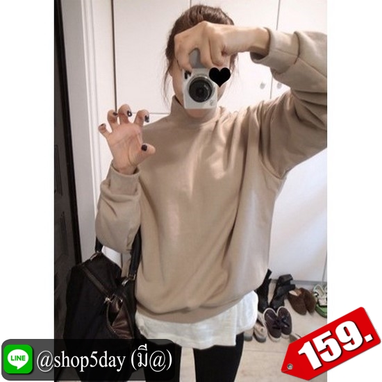 🔥 หนาวแล้วจร้า เสื้อกันหนาวแขนยาวผ้าสำลีหนานุ่ม 14 สีจุใจ ‼️