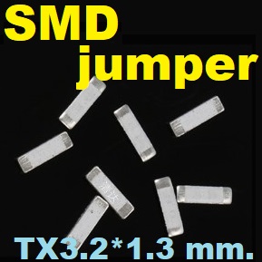 SMD jumper TX3.2*1.3 mm. White color high current PCB jumper circuit board