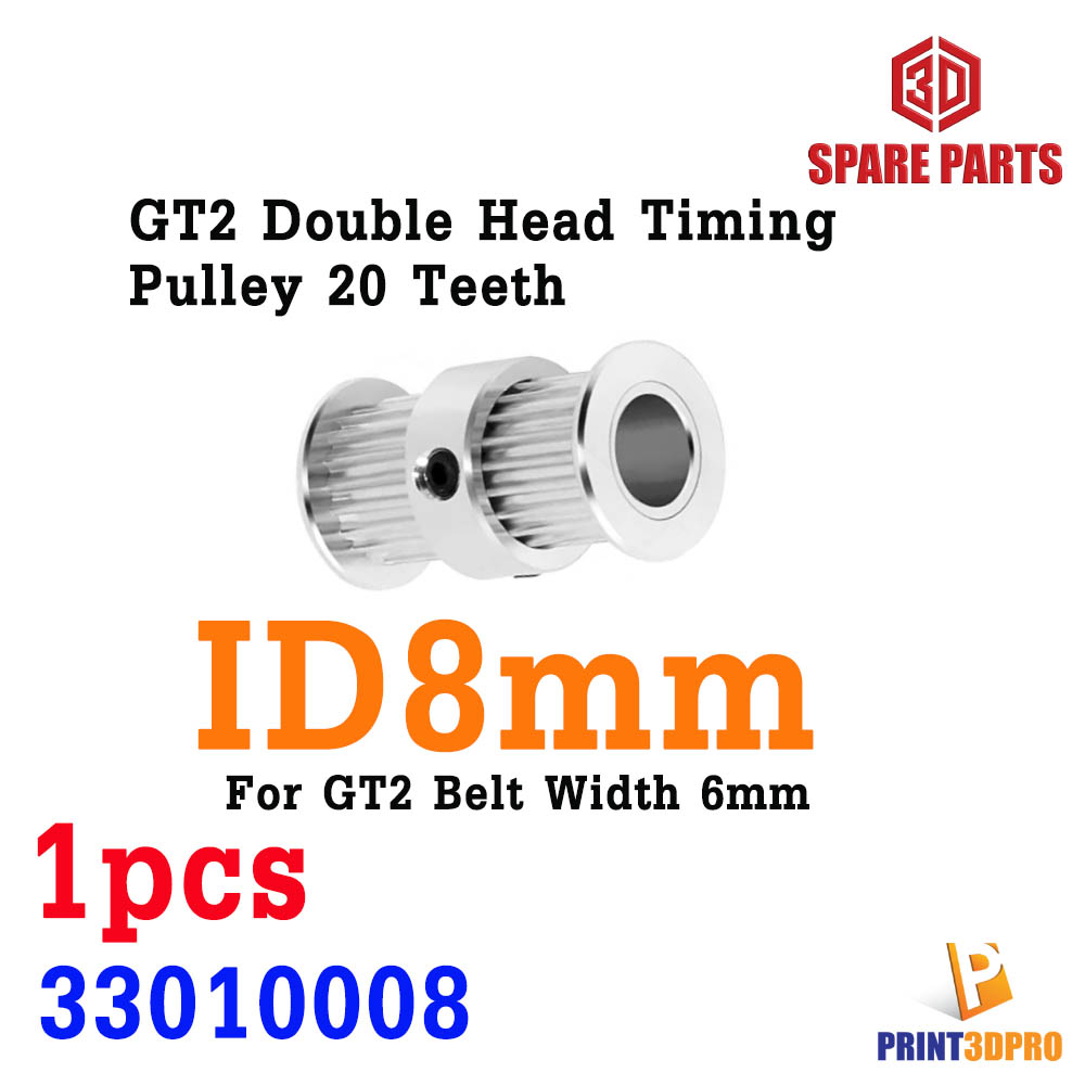 GT2 Double Head Timing Pulley 20 Teeth ID 5/8mm 6mm Width Timing Pulley for GT2 Timing Belt Width6mm