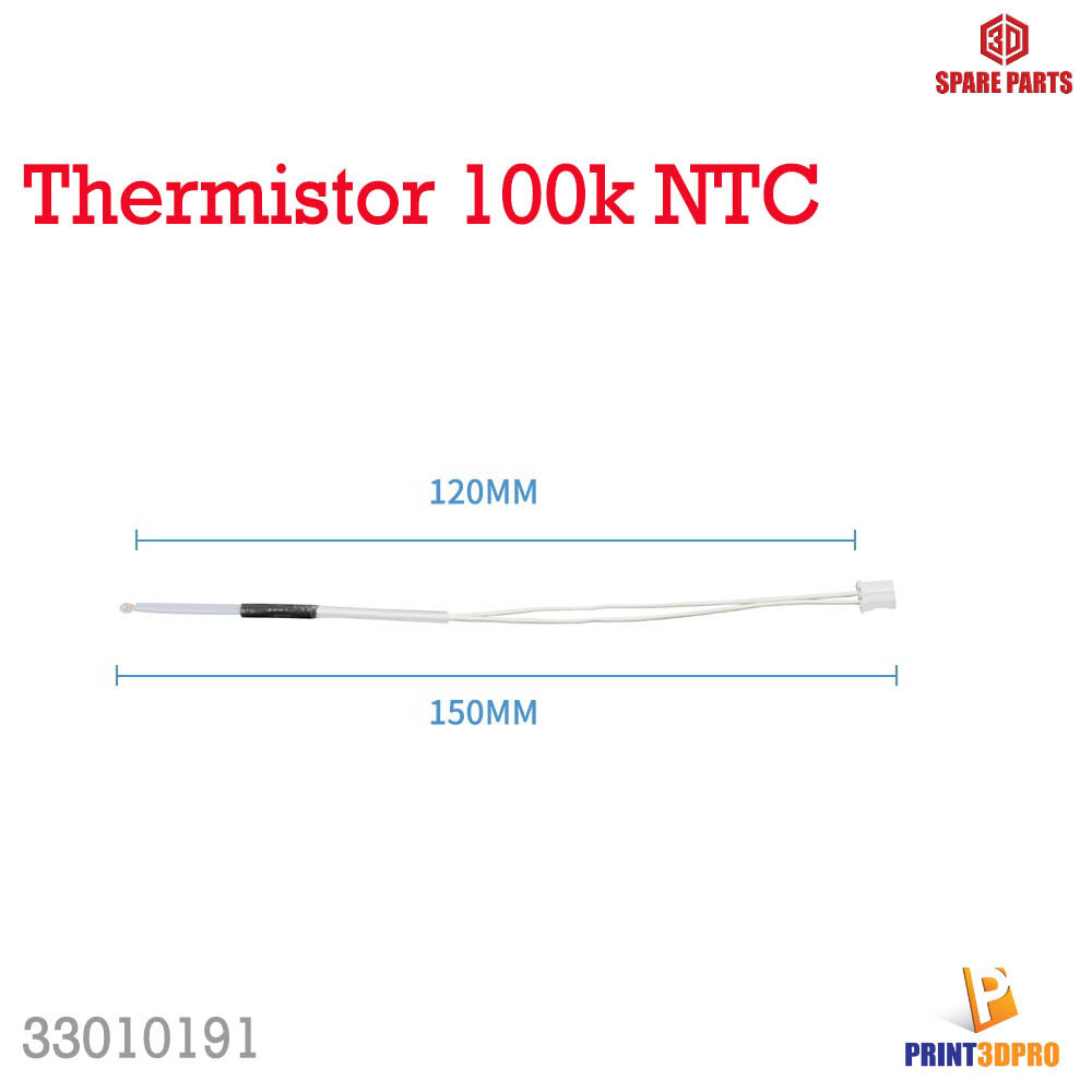 3D Part สายวัดอุณภูมิ Thermistor Nozzle 100k ohm NTC 3950 PH2.0-2pin therminal length 120mm