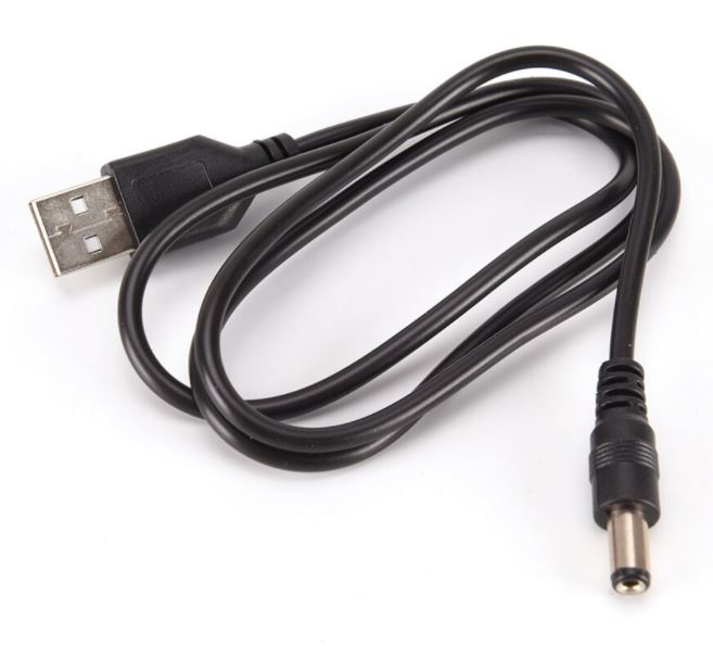 DC Power Adapter Plug USB Convert To 5.5*2.1 M USB To DC Barrel jack 5V Black Shape