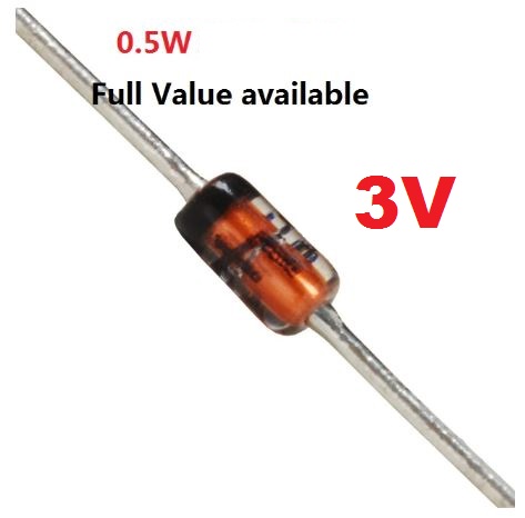 ซีเนอร์ไดโอด 3V 1/2W zener diode (0.5W) (500mW) DO-35