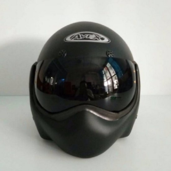 AVEX หมวกกันน็อคเต็มใบ ราคาถูก รุ่น TOPGUN สีดำด้าน แว่นดำ