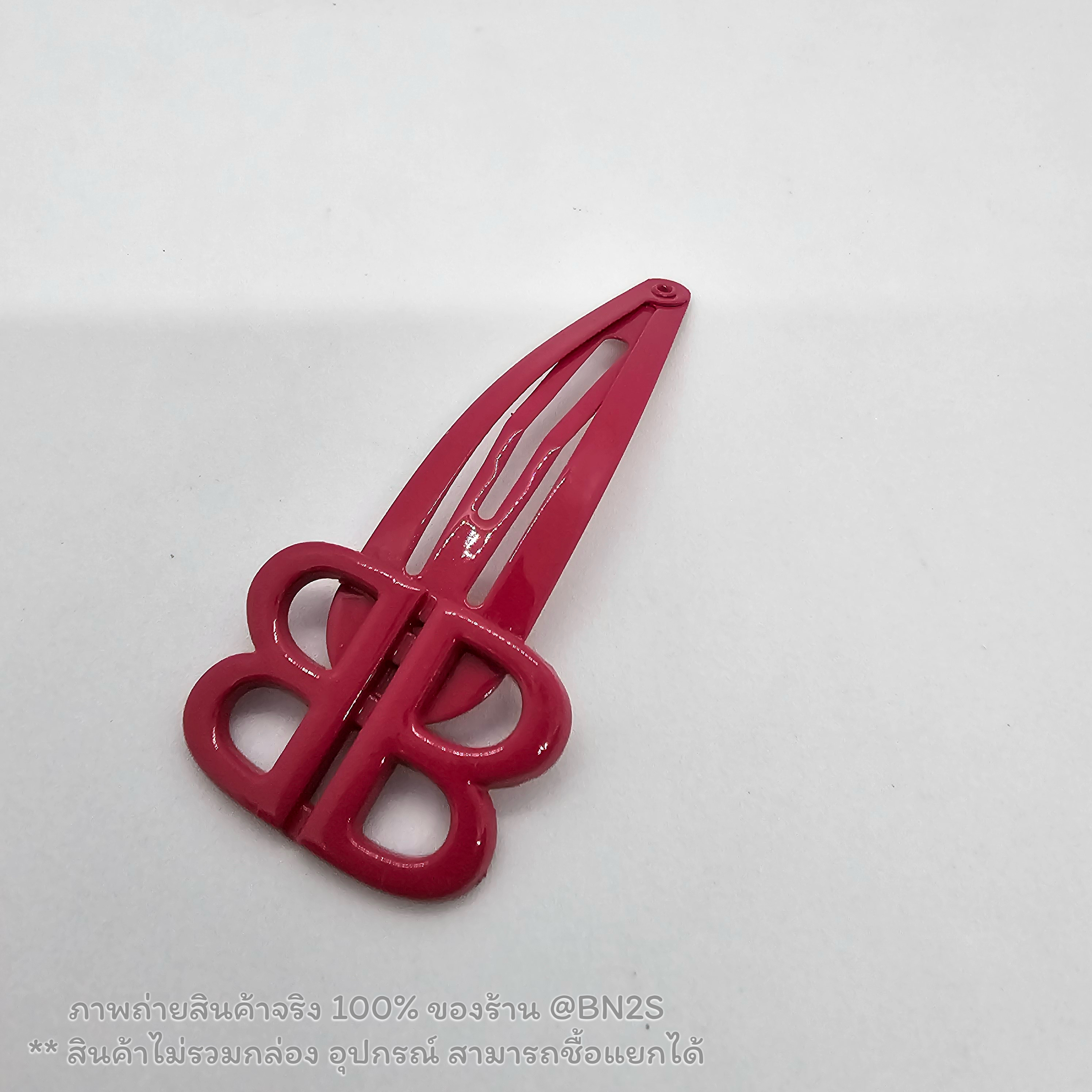 สีชมพูเข้ม | กิ๊บ BB Balenciga งานเคลือบสีพาสเทล ขนาดประมาร 7 ซม. สัญลักษณ์ BB น่ารัก ราคาไม่แพง