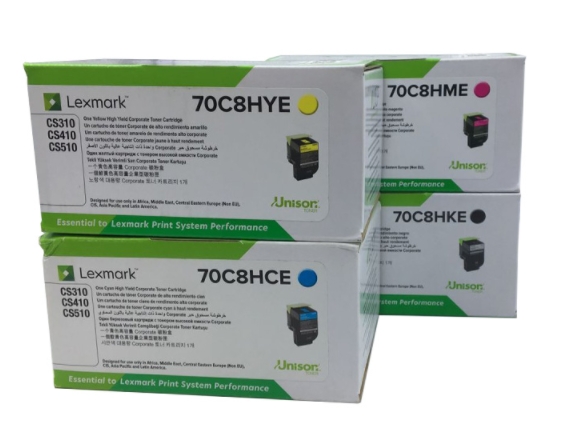 หมึกแท้Lexmark708HKE 708HCE 708HME 708HYE สำหรับเครื่องLexmark CS510