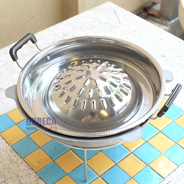 กระทะย่างเกาหลี สเตนเลส 28 ซม. ตราเพอร์เฟค