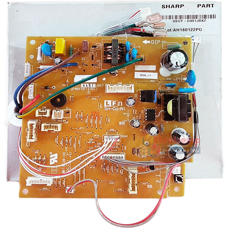แผงบอร์ดควบคุมแอร์คอยเย็นSHARP-ชาร์ป รุ่น AH-XP24WHB-อะไหล่ใหม่แท้บริษัท