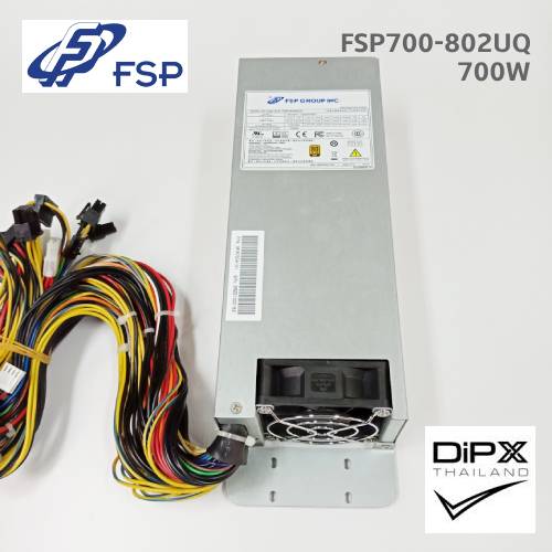 Power Server 2U FSP 700W (FSP700-802UQ) 24pin, 2(4pin), 2(8pin), (6pin+2pin), 3molex, 4sata (Referbish)