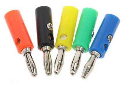 ปลั๊กกล้วย ตัวผู้ 4mm สีน้ำเงิน Banana plug head 4mm. บานานาปลั๊ก Blue color Banana Jack panel Terminal audio accessories