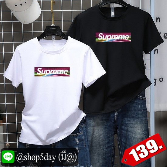 🔥 Supreme เสื้อยืดแขนสั้นยอดฮิต ใส่ได้ทั้งหญิงและชาย