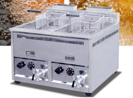 หม้อทอดไฟฟ้าเชิงพาณิชย์ Jaster เครื่องทำไก่ทอดและเฟรนช์ฟรายด์อเนกประสงค์แบบสองเตา