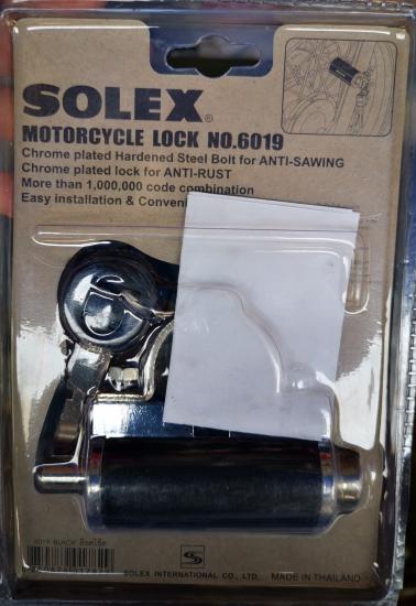 กุญแจล็อคโช้ค Solex รุ่น 6019 ใช่ล็อคกับโช๊คเพื่อขัดกับล้อ ใช้ล็อครถมอเตอร์ไซค์ ล็อครถจักรยาน