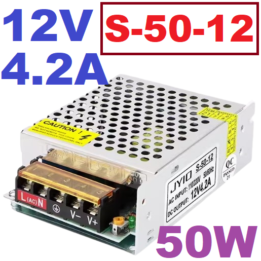 12V 4.2A 50W Model S-50-12 Aluminum Case Switching Power Supply AC110V 220V to DC12V แหล่งจ่ายไฟ สวิทชิ่งเพาเวอร์ซัพพลาย