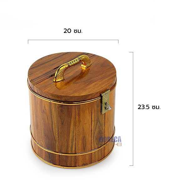 Piggy bank, round, 7", pearl wood