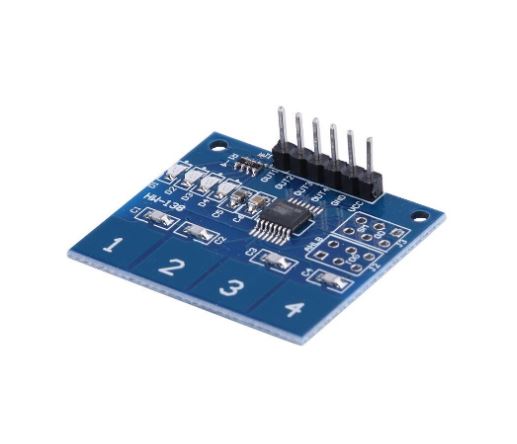 สวิตช์สัมผัส TTP224 4-Channel Digital Capacitive Switch Touch Sensor Module