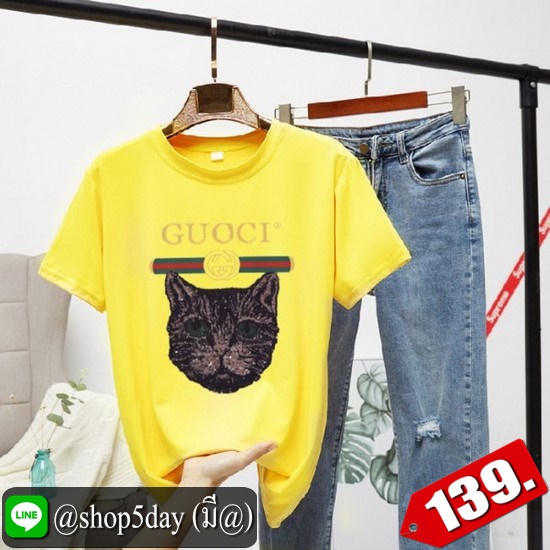 🔥 Guoci เสื้อยืดแขนสั้นยอดฮิต ใส่ได้ทั้งหญิงและชาย ‼️