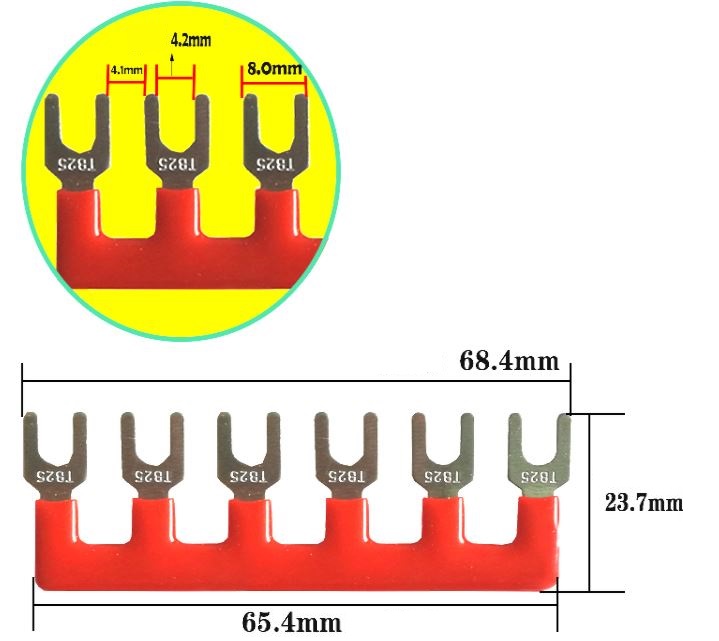 TB-2506 จั้มเปอร์ สำหรับเทอร์มินอลบล็อก 6 ช่อง Jumper Bar for Terminal Block 6 pin Connector Bar