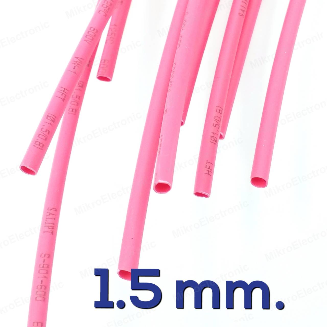 ท่อหด สีแดง ขนาด 1.5 mm. ยาว 1 เมตร อัตราส่วนการหด 2:1 Heat Shrinkable Tube