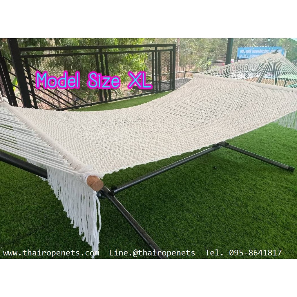 เปลญวน Hammocks + รวมขาตั้ง⭐⭐Size XL ขนาดใหญ่พิเศษ ⭐⭐ไม่ขึ้นรา ใช้งานกลางแจ้ง🌈มีสินค้าพร้อมส่ง🌈