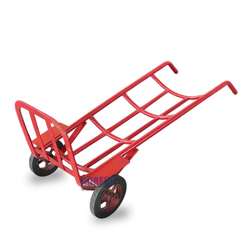 รถเข็นเข่ง 10นิ้ว เหล็กหนา สีส้มแดง มอลรถเข็น