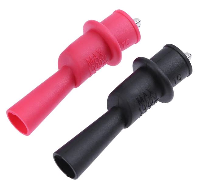 ปากคีบจระเข้ สีแดง สำหรับใช้เสียบกับสายมัลติมิเตอร์ Clips Alligator Test Clamps For Multimeter Tester Probe red color