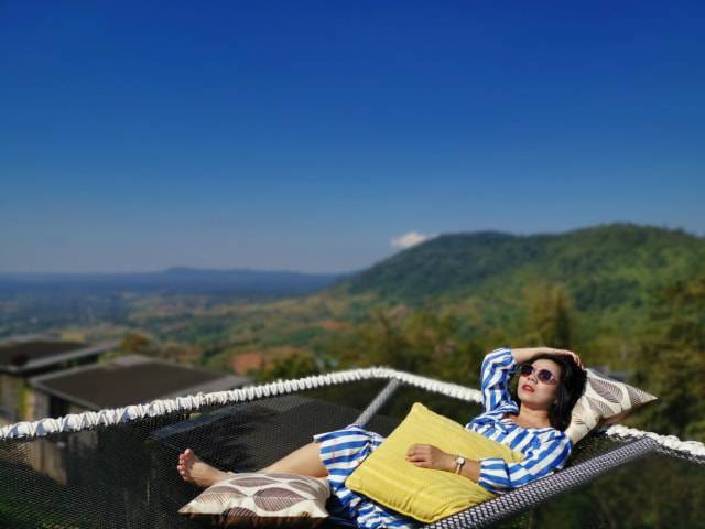 ตาข่ายริมน้ำ เปลตาข่ายร้านอาหาร 🔸รุ่นหนา 2 ชั้น 🔸 ขนาด 120 x 180 cm. + เชือกมัดติดตั้ง🔸