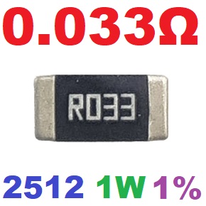 R033 (0.033 Ohm) 2512 SMD 1W 1% Chip Resistor