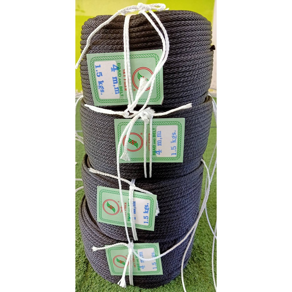 เชือกพีพี สีดำ ขนาด 4 mm. เชือกโพลีโพพีลีน เชือกอเนกประสงค์